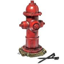 Dog Fire Hydrant Garden Statue with 2 Stakes, 14 Inches (Small)