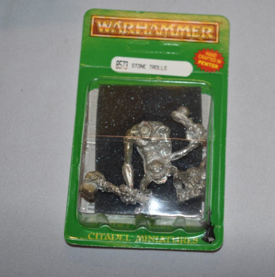 Figurine Warhammer – Troll De Pierre Citadel Des Années 90 – Avec Massue En Os – Metal