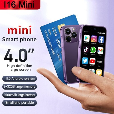 2025 Neue i16 Mini Android Smartphone 32GB 4,0 Zoll Entsperrte Dual SIM 4G Handy