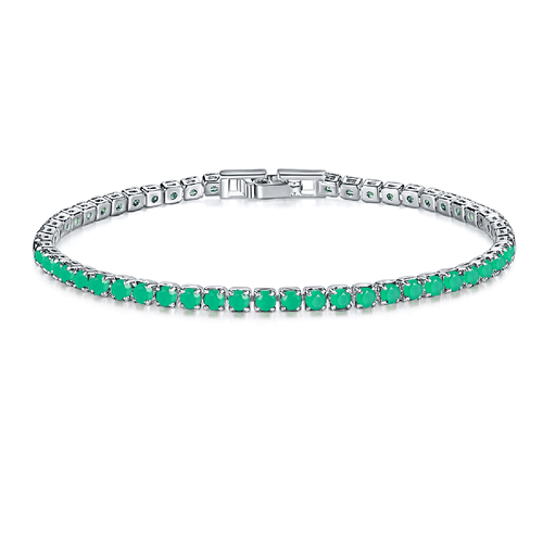 New 3MM Ultra Slim Holiday Women Jewelry Green Citrine Gemstone Silver Bracelets - Picture 5 of 7