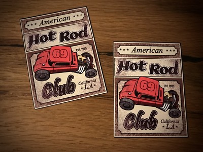 2x HOTROD Aufkleber Hot Rod Ratrod Ratte Rost USA V8 Drag Racing 1/4 Mile #142