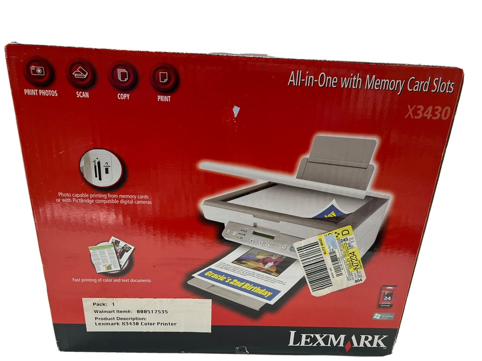 Inkjet Printer Lexmark X3430 All-in-one In With Memory Card Slots New In Box - Image 3 of 4