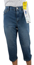 Gloria Vanderbilt Womens Size 6 Blue Denim Amanda Capri Classic Rise Slit New