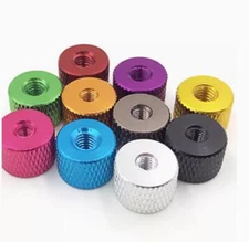 M3 M4 Aluminum Alloy Round Knurled Standoff Nuts Studs Threaded Connector Sleeve