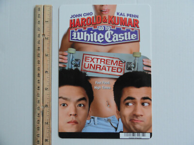 HAROLD & KUMAR GO TO WHITE CASTLE BLOCKBUSTER VIDEO BACKER CARD 5''X8'' -NO MOVIE
