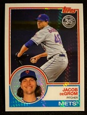 2018 Topps Chrome Jacob DeGrom Silver Pack Prism 1983 #104 Baseball Card
