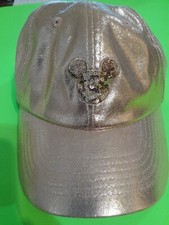 DISNEY PARKS Mickey Mouse Briar Rose Gold Sequin Icon Cap Hat Adult 55-59CM