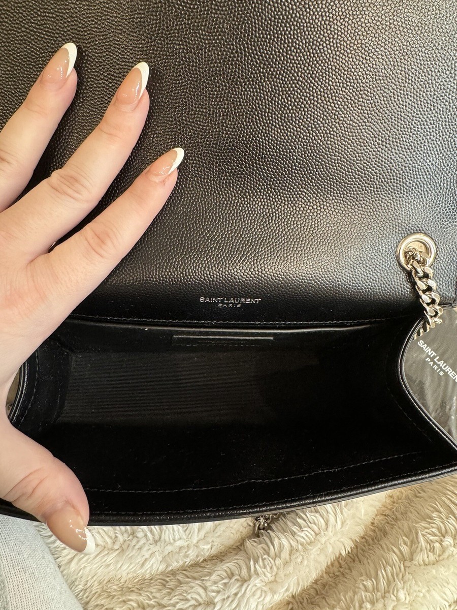 Saint Laurent YSL Black Kate Small Bag Silver Chain | eBay