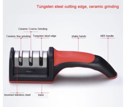 Zenana Multi Functional Knife Sharpener Red/Black