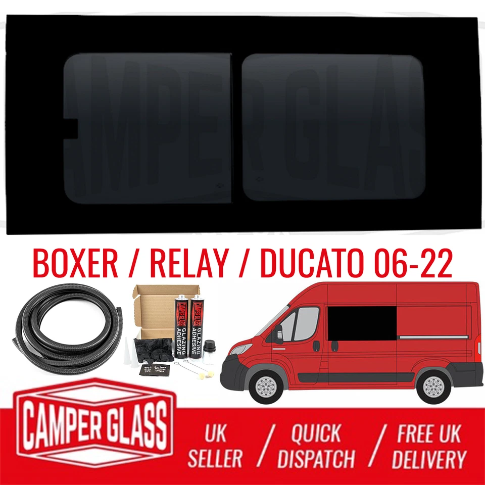 Peugeot Boxer Relay Ducato Passenger Side Sliding Window & Fitting Kit - 2006 On