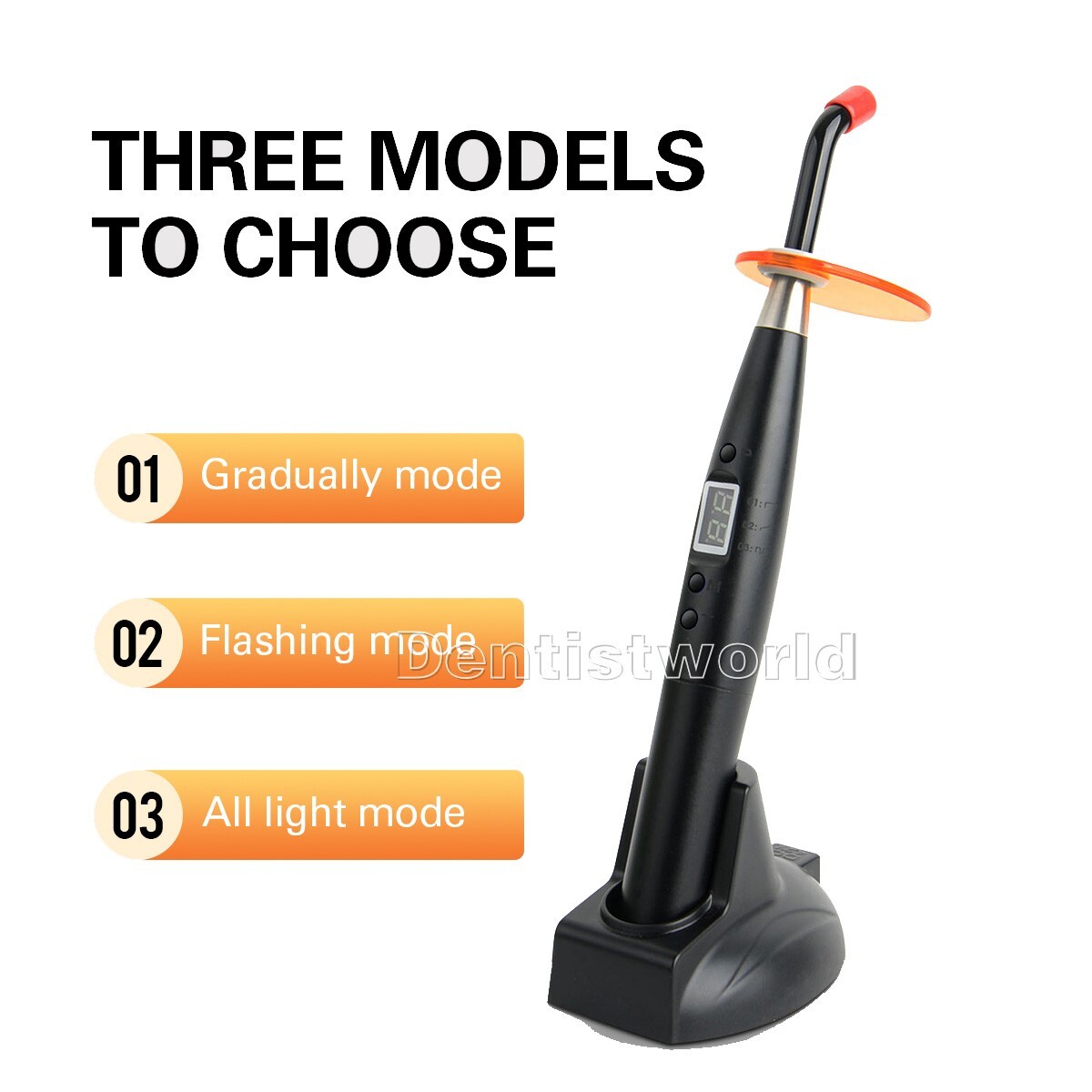 1200 2000mW LED Luz Polimerizadora Odontológica Com Fio E Sem Fio Lâmpada Para Dentista - No - Foto 7