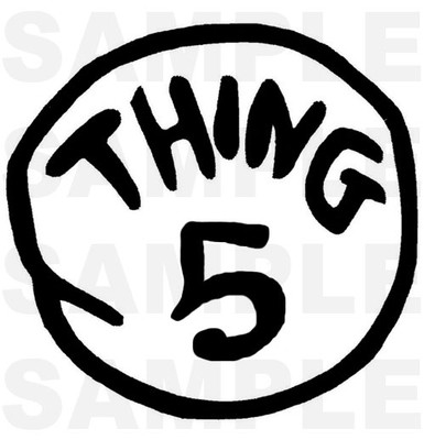 Thing 1 Iron On T-Shirt Transfer Thing 2 3 4 5 The Cat in The Hat Dr Zeuss  Kids | eBay