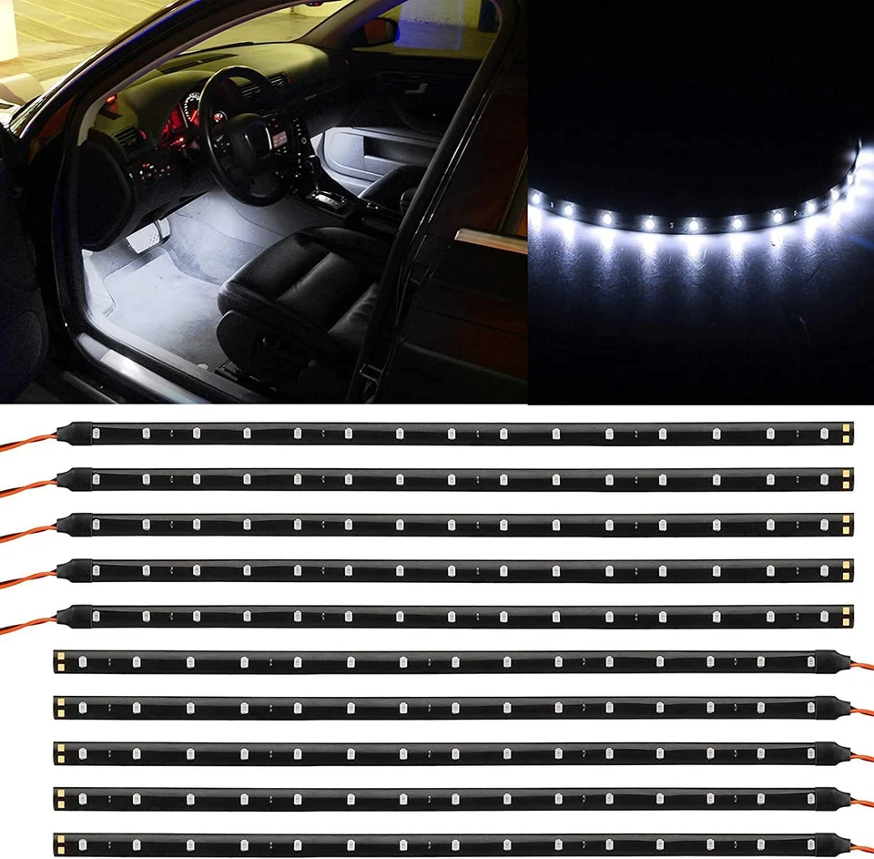 Lot Waterproof 12''/15 DC 12V Motor LED Strip Underbody Light For Car Motorcycl - Image 3 of 4