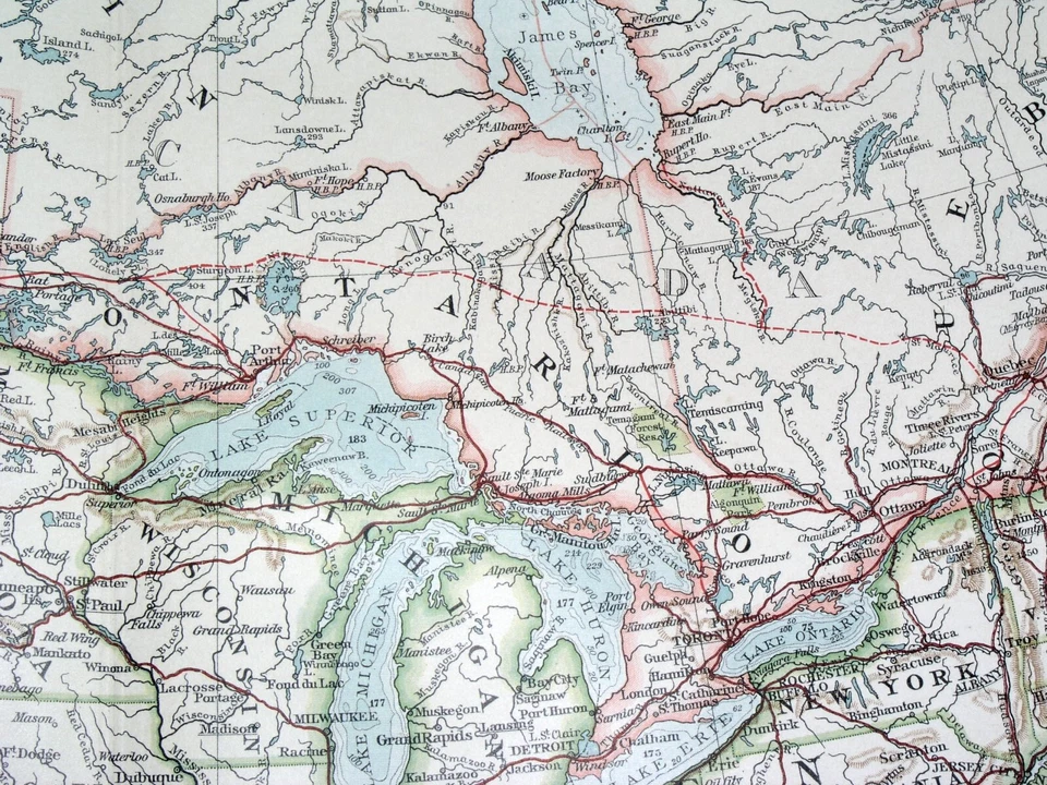 1912 MAPA ANTIGO ORIGINAL DO CANADÁ AMÉRICA DO NORTE BRITÂNICA GRONELÂNDIA ALASCA - Imagem 3 de 4