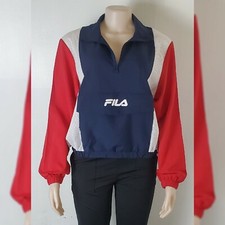 FILA WICKED WINDBREAKER SPORT JACKET WOMEN REGULAR FIT MULTICOLOR 1/2 ZIP SIZE M