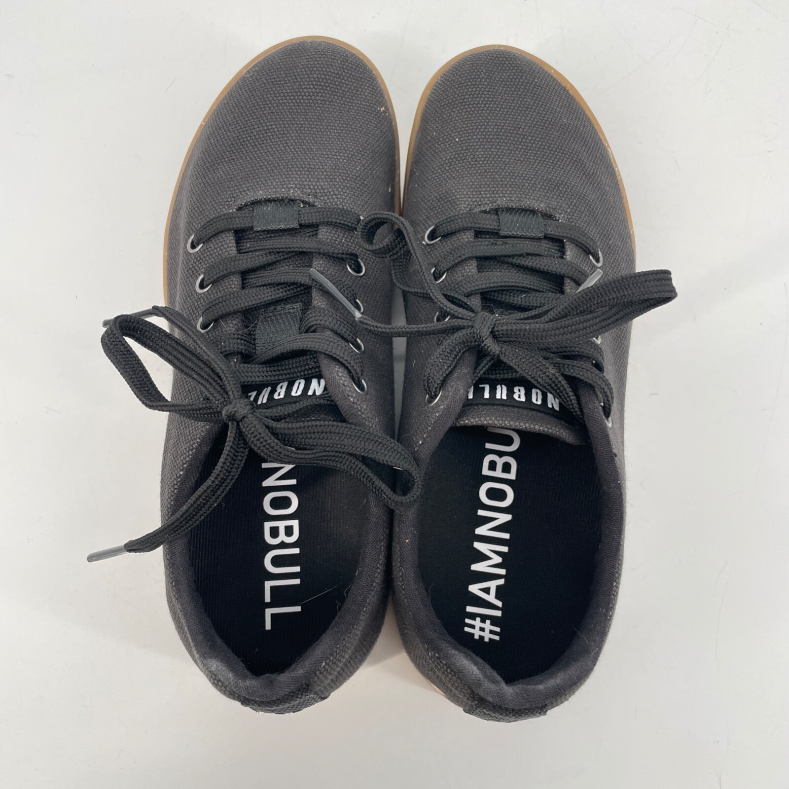 NOBULL Men's 5 Womens 6.5 Black Gum Canvas training l… Gem