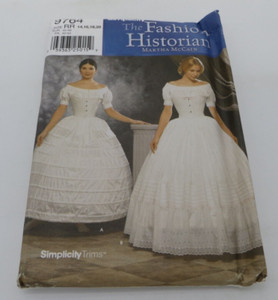 Simplicity The Fashion Historian Martha McCain Costume Dress Pattern 9764 Uncut