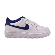 Nike Air Force 1 Low GS Big Kids' Shoes White-Deep Royal Blue CT3839-101