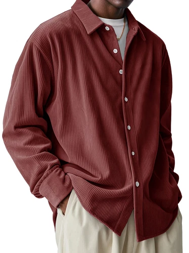 Para hombres Camisa de Pana Chaqueta Moda Chaqueta Informal Manga Larga Suelto Cárdigan Prenda para el torso - Imagen 3 de 31