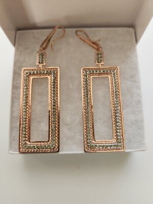 Simone L. Smith 18k über Sterlingsilber 3 1/2'' längliche gedrehte Ohrringe