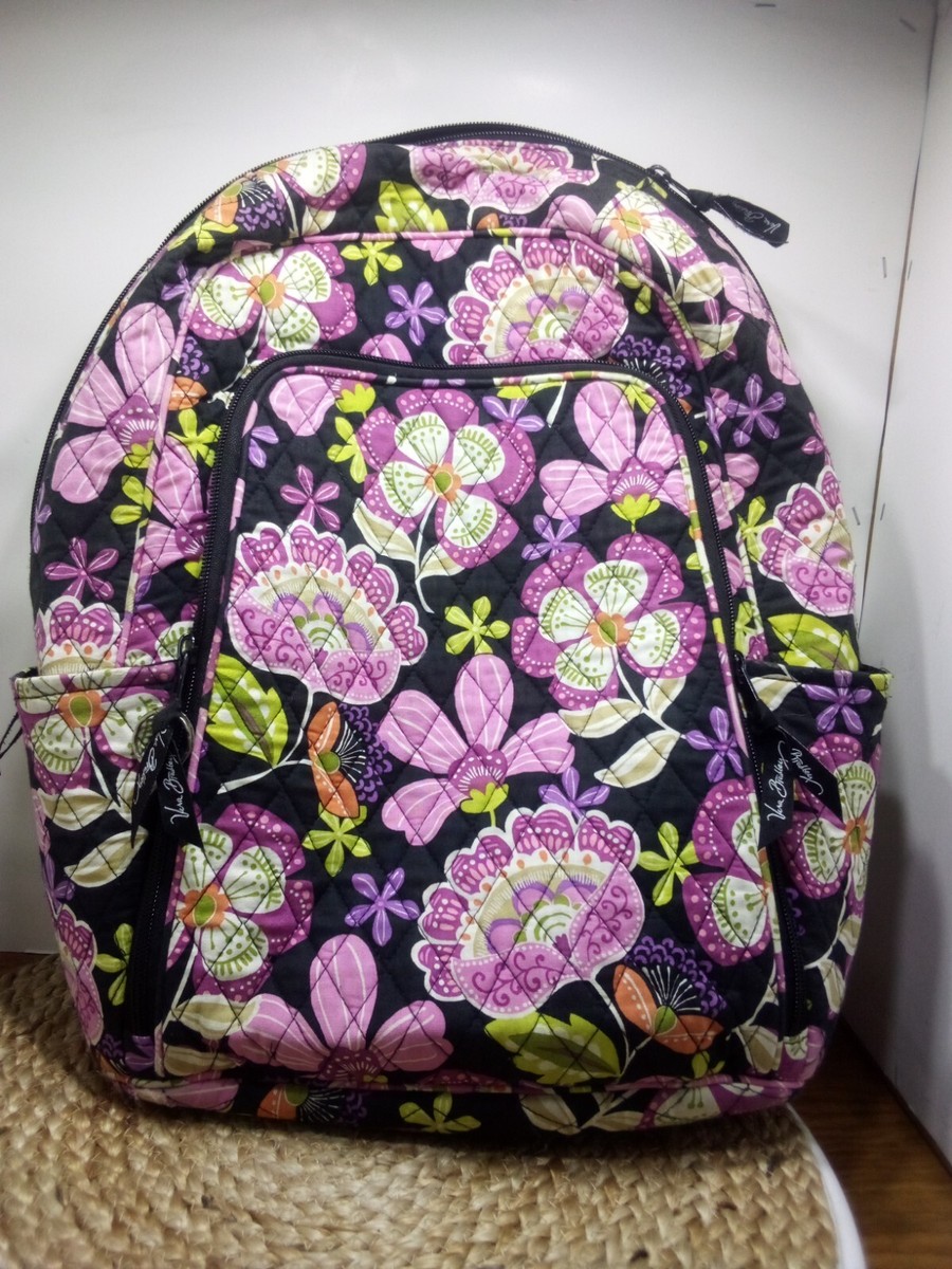 vera bradley backpack Pirouette Blk,Pink,Purp, Green Quilted