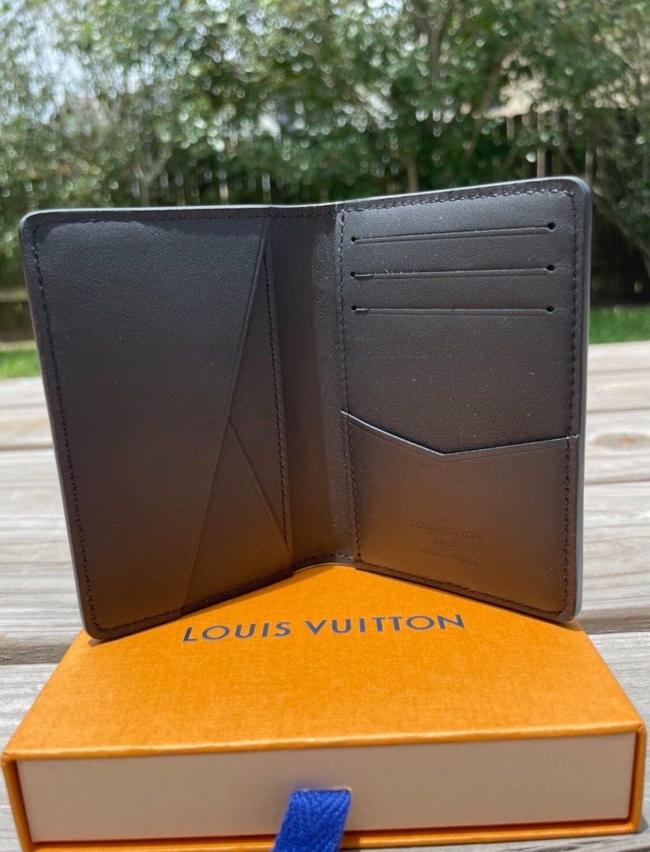 Louis Vuitton Blue Taurillon Leather Pocket Organizer Poche M80585 Initials