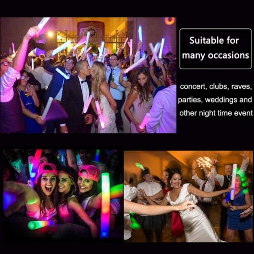 100-500 LED Light Up Foam Sticks Wand Rally Batons DJ Flashing Glow Stick Party - Picture 4 of 28