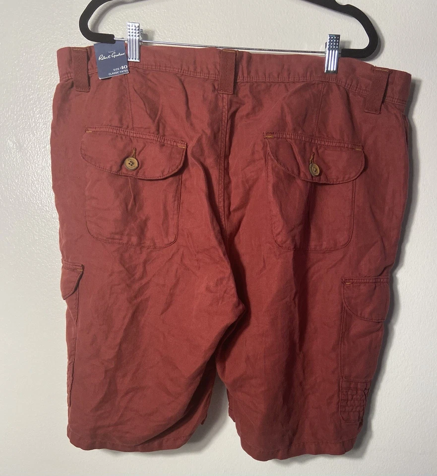 Pantalones cortos cargo Robert Graham de mezcla de algodón de lino para hombre nuevos con etiquetas - talla 40 Foto 2 de 4