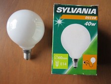 SYLVANIA BELLALUX MINI GLOBE G60 SOFT WHITE E14 40W OPAL Glühbirne BELLA DIMMBAR