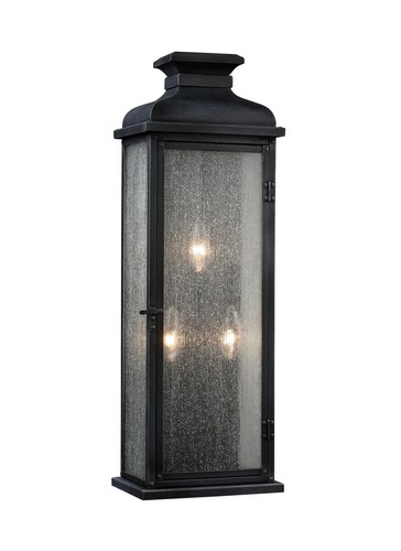 Feiss OL11102DWZ Pediment 23.88" 3-Light Outdoor Wall Sconce in Dark Weathered