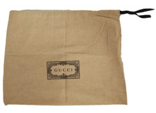 Gucci Thin Burlap Sack Satchel Bag Brown 11" x 13" Size - Protective Bag