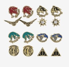 Harry Potter Hogwarts Houses Earring Set of 8 Pairs Official Licensed NIP