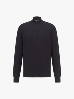Herren Strickpullover BOSS dunkelblau Full Zip mit Logo Palano-L - Größe XXL