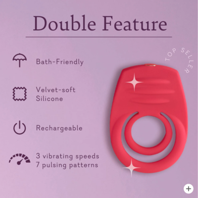 Pure Romance DOUBLE FEATURE 10 Func Vibration C-Ring (Priority Mail  Express) | eBay