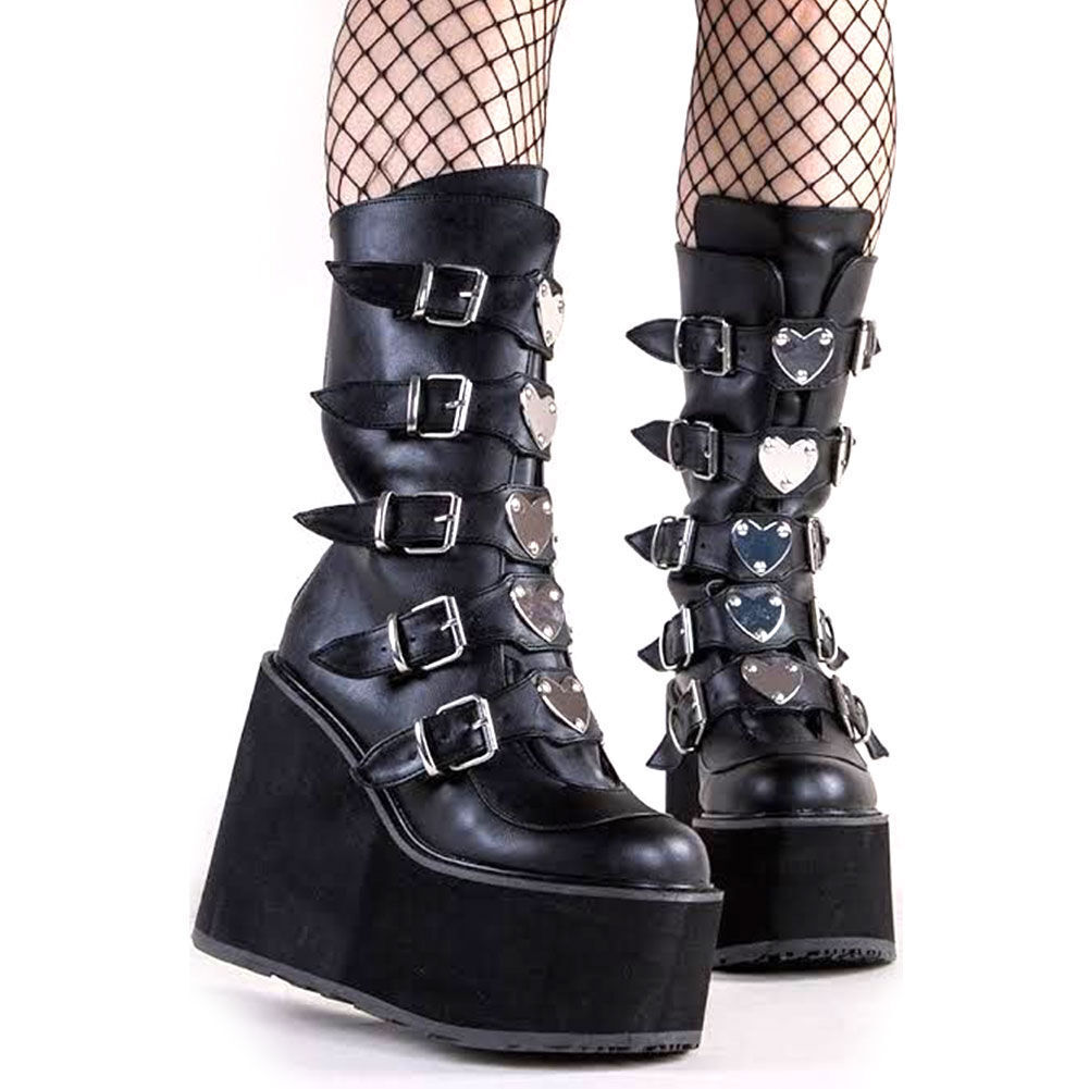 Gothic Punk Lace Up High Heels Platform Ankle Boots – ROCK 'N DOLL