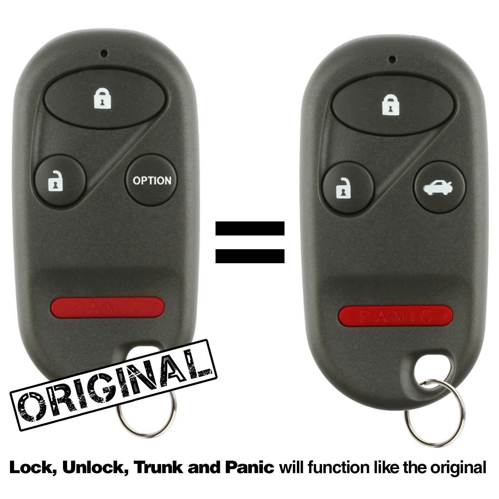 2 for 1997 1998 1999 2000 2001 Honda Prelude Keyless Entry Remote Fob