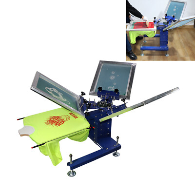 New 3 Color 1 Station Single Rotating Screen Printing Machine T-shirt DIY Tool
