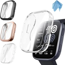 [3 Packs] Screen Protector Case for Amazfit Bip 6 Soft TPU Plated Cover Bumper