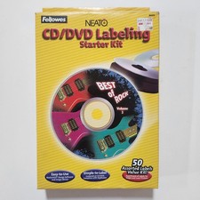 NOS Fellowes Neato CD/DVD Labeling Starter Kit 50 Assorted Labels (#84470) NEW