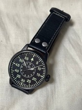 Laco 1925 Beelefelt Automatic Pilot Watch 21J Steel Sapphire Crystal Used