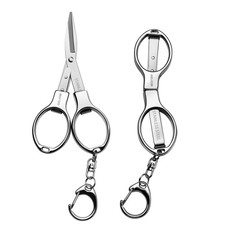 Folding Scissors 2 PCS Foldable Secure TSA Keychain Scissors All Purpose, Sta...