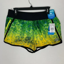Pelagic Bali Active Shorts Hex Dorado Women's XL Green NWT