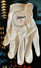 Titleist Men's Left Hand Golf Glove L White Leather Breathable Solid 827078
