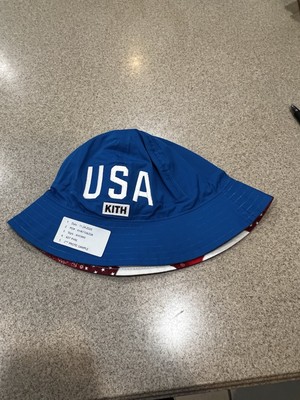 Rare Kith Bucket Hat Reversible USA Red White And Blue Sample Medium