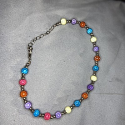 VINTAGE NICE STERLING SILVER MULTI STONE BRACELET