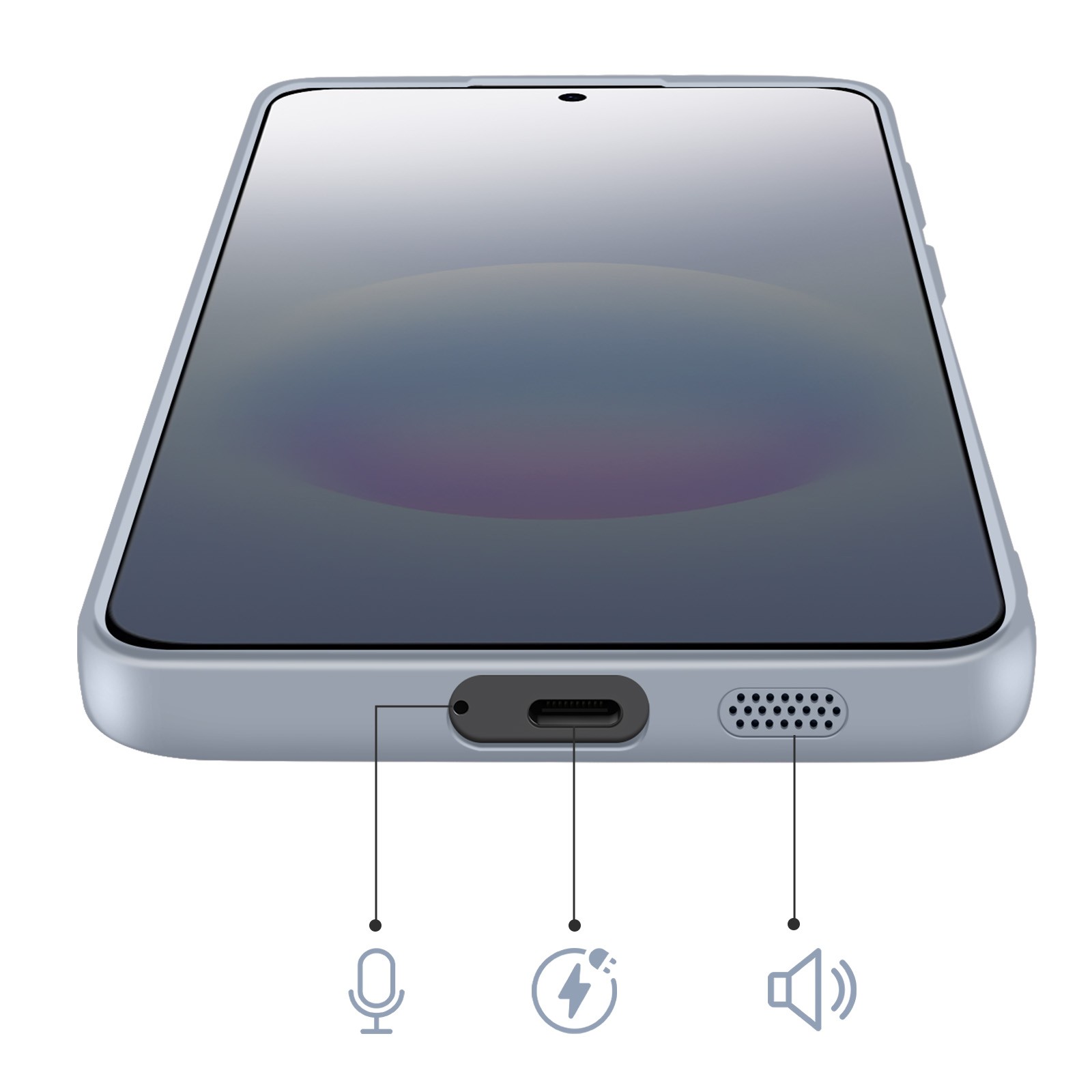 Coque Galaxy A57 avec anneau de support et protection caméra intégrée bleu clair - 4