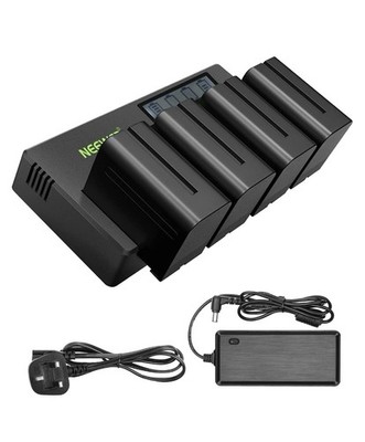 NEEWER 4er Pack 7,4V 6600mAh NP-F970 Ersatzakkus für NP-F550/750/770/970