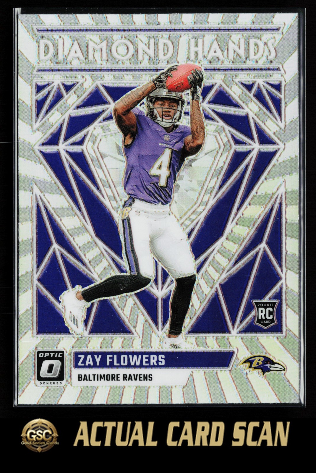 2023 Donruss Optic Zay Flowers #DH-ZF Diamond Hands Baltimore Ravens