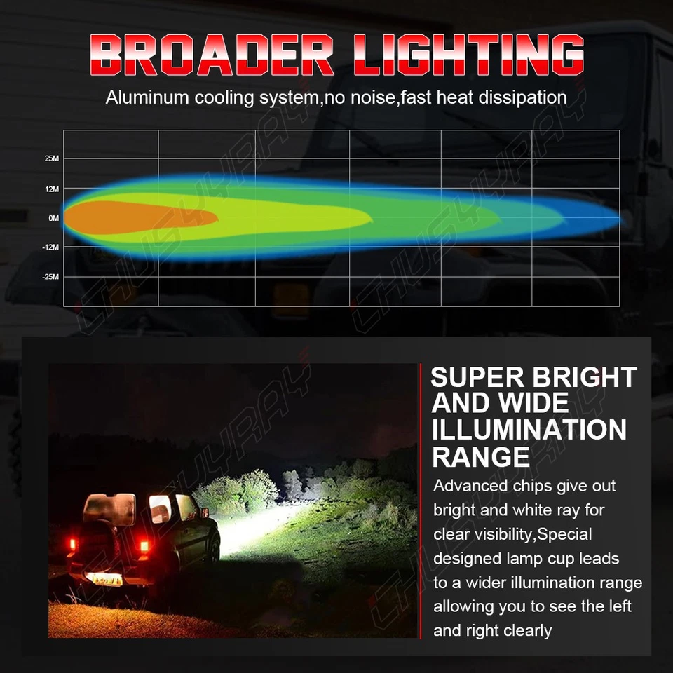 4 PIEZAS Faro LED de haz alto/bajo para Chevy El Camino 1982-1987 4x6 180W 6000K Foto 3 de 4