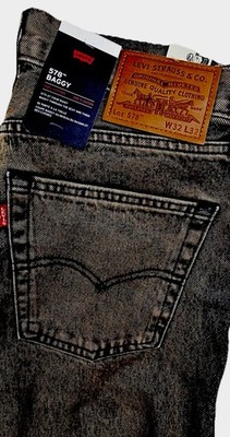 Levi's 578 Mens Baggy Taper Y2K Black Gray Denim Jeans A4750-0029